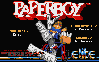 Paperboy title screen for Atari ST